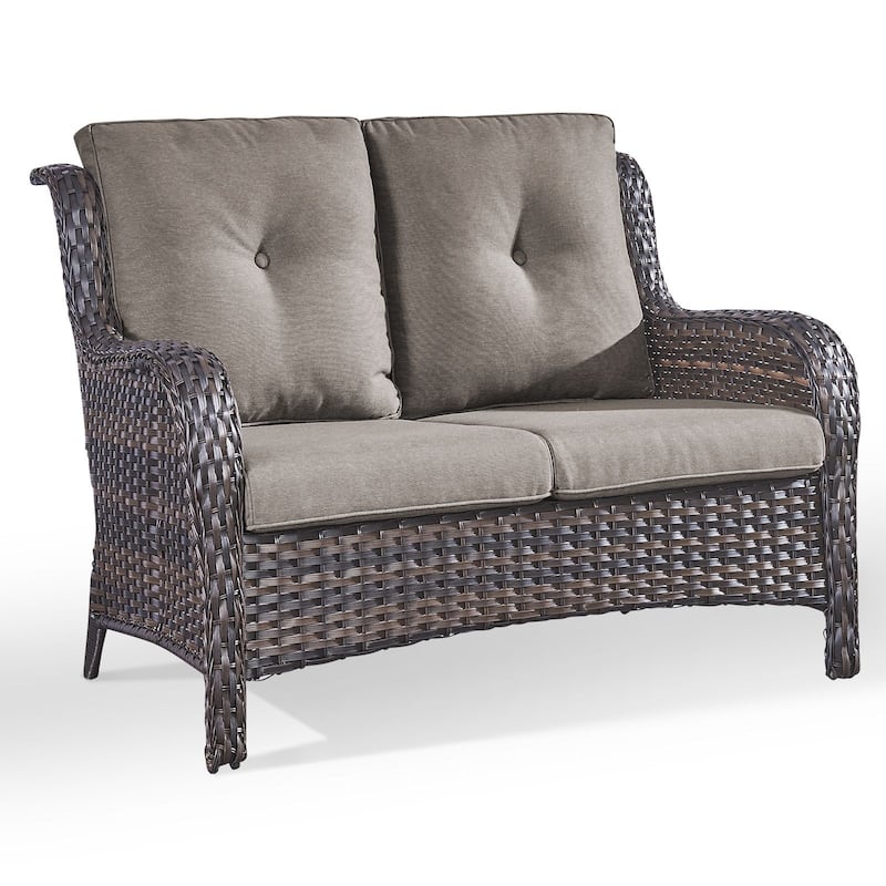 Gymojoy 2-Seat Patio Loveseat, Stylish Outdoor Sofa with Water-Resistant Olefin Cushions