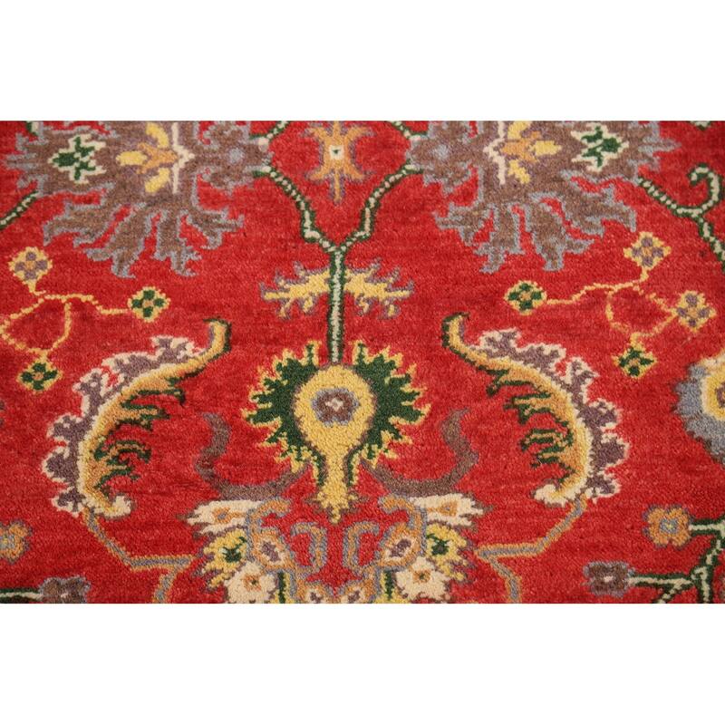 Kazak Oriental Foyer Rug Handmade Red Floral Wool Carpet - 2'0" x 3'0"