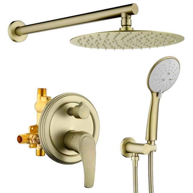 Clihome 5-Spray Patterns 10 in. Wall Mount Dual Shower Heads