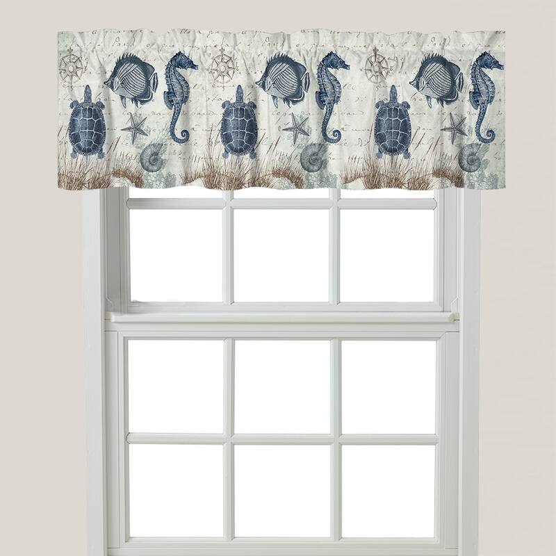 Seaside Postcard Window Valance - 60" x 18"