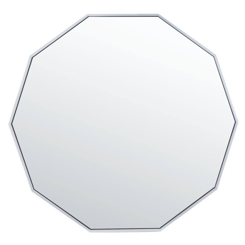 SAFAVIEH Yasmine 36-inch Decagon Mirror - 36" W x 0.8" D x 36" H - Silver - 36Wx1Dx36H