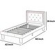 preview thumbnail 5 of 3, Polyurethane Twin Size Bed In High Headboard In Pink