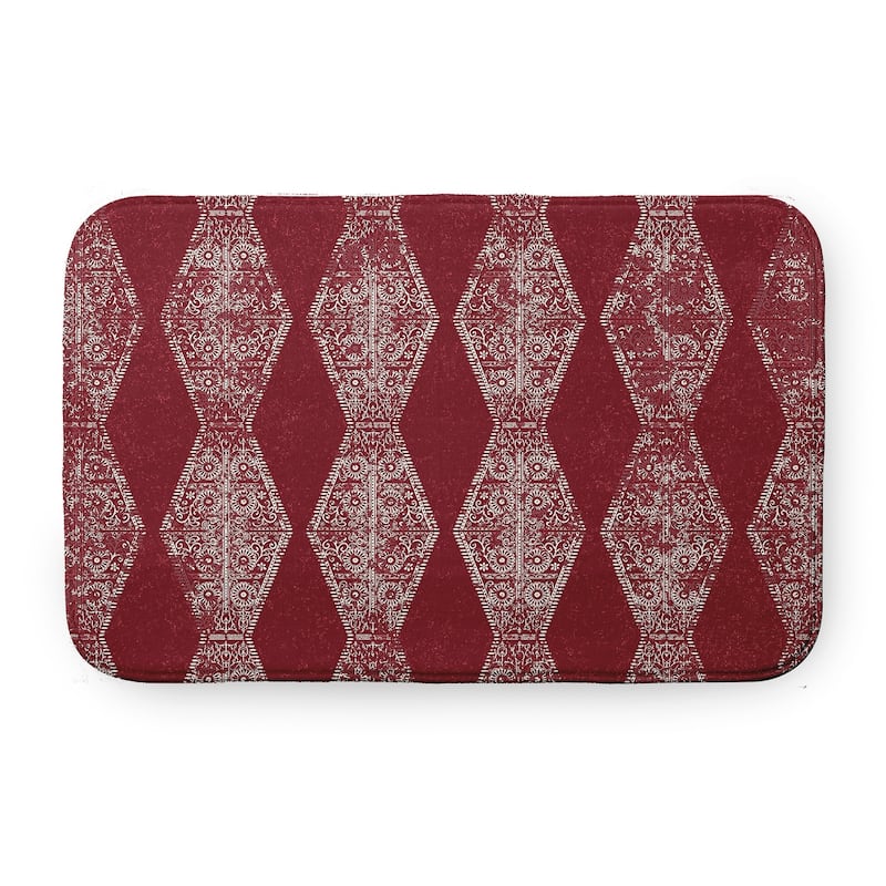 Pyramid Stripe Bathmat - Dark Red - 24" x 17"