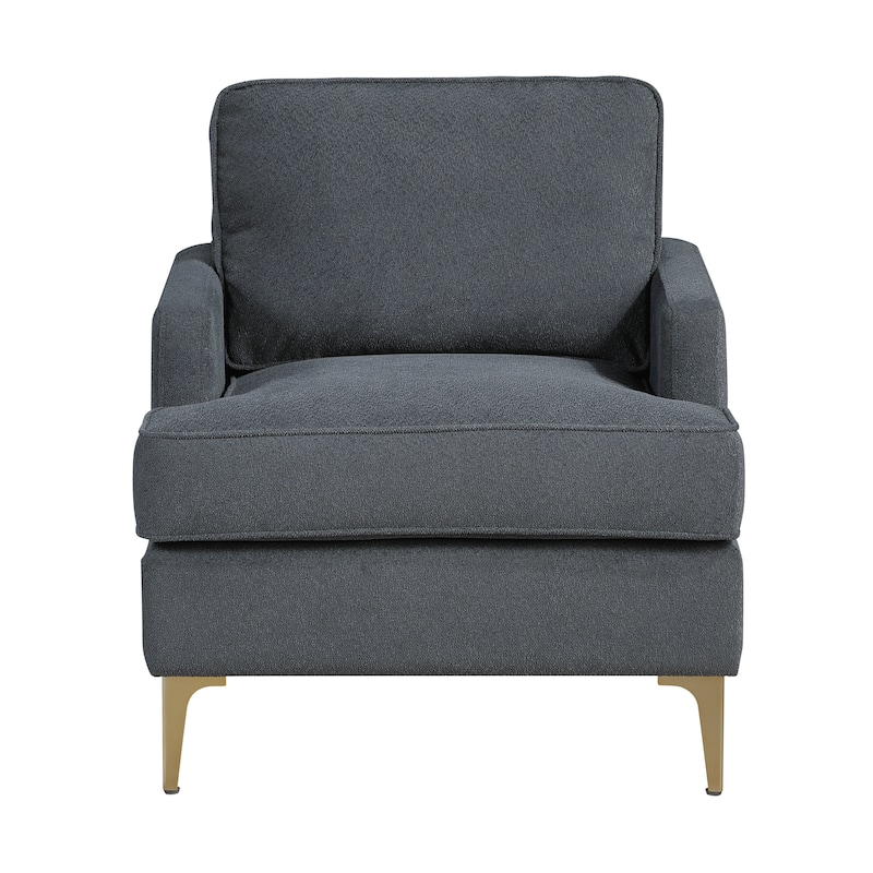 Grove 28.5" Chenille Accent Chair - Brushed Gold Finish Metal Legs