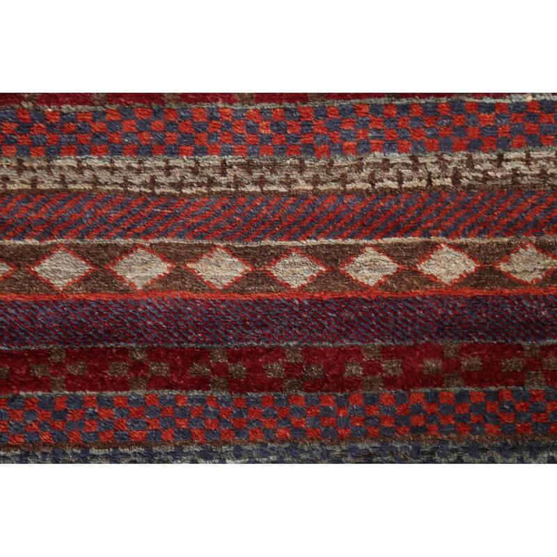 Geometric Tribal Gabbeh Kashkoli Oriental Area Rug Wool Hand-knotted - 2'8" x 4'1"