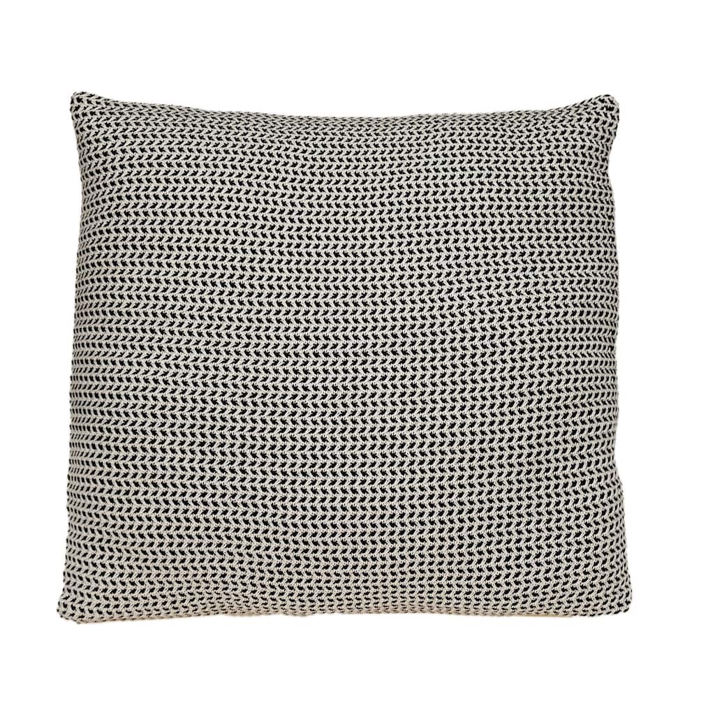 20" Black and Beige Transitional Square Throw Pillow