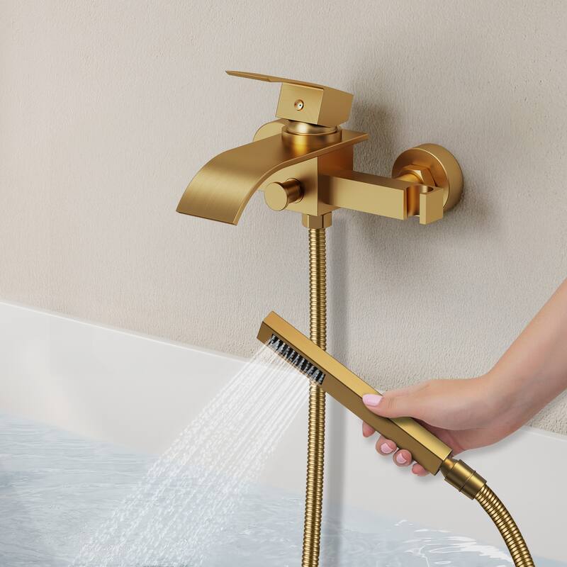 Single-Handle Wall Mount Tub Faucet with Handheld