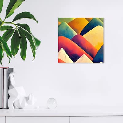 Wynwood Studio Canvas Nature and Landscape Colorful Hillside Orange and Modern & Contemporary Wall Art Canvas Print