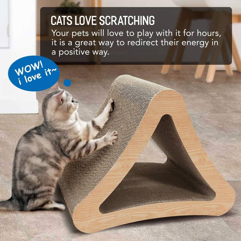 Scratch 3-Sided Triangle Cat Scratching Post Scratcher Cardboard - 16. 8 x 13x 12. 99 in