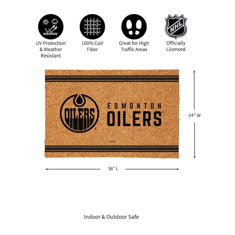 Edmonton Oilers Monochrome Indoor/Outdoor Coir Door Mat