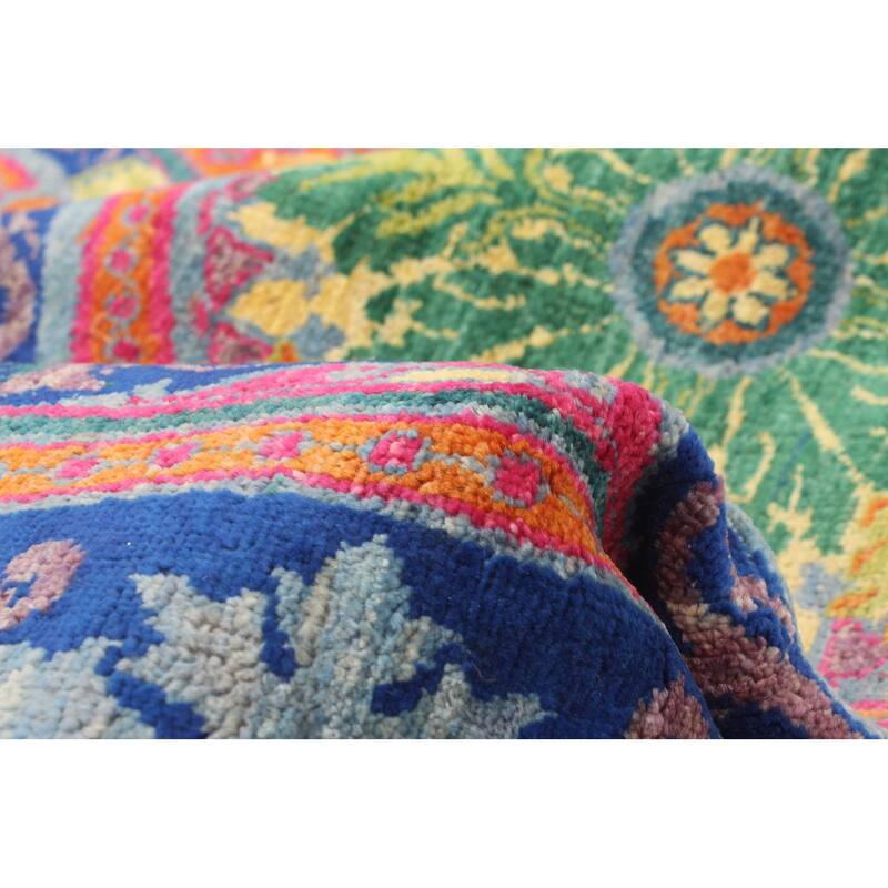 ECARPETGALLERY Handknotted Lahore Finest Collection Blue Wool Rug 8