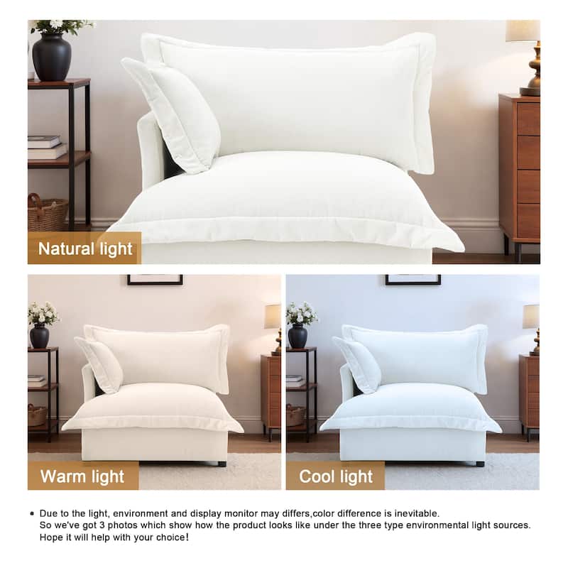 Double Layer Cushion Comfy Cloud Modular Sectional Sofa Couch Ottoman