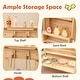 preview thumbnail 8 of 7, Kids Wooden BBQ Grill Playset with Food and Open Storage - 27" x 16" x 35.5"