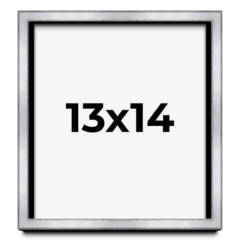 13x14 Shadow Box Frame Silver | 1.375 Inches Deep Real Wood