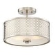 preview thumbnail 8 of 7, Meridian M60016 2 Light 13" Wide Semi-Flush Drum Ceiling Fixture