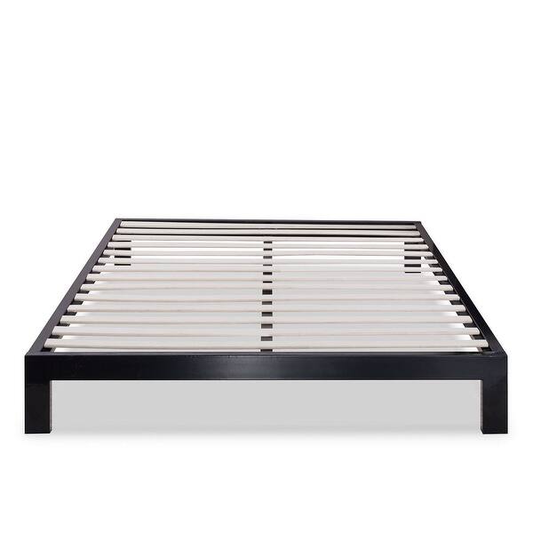 slide 2 of 2, Twin size Asian Style Black Metal Platform Frame with Wooden Slats Black