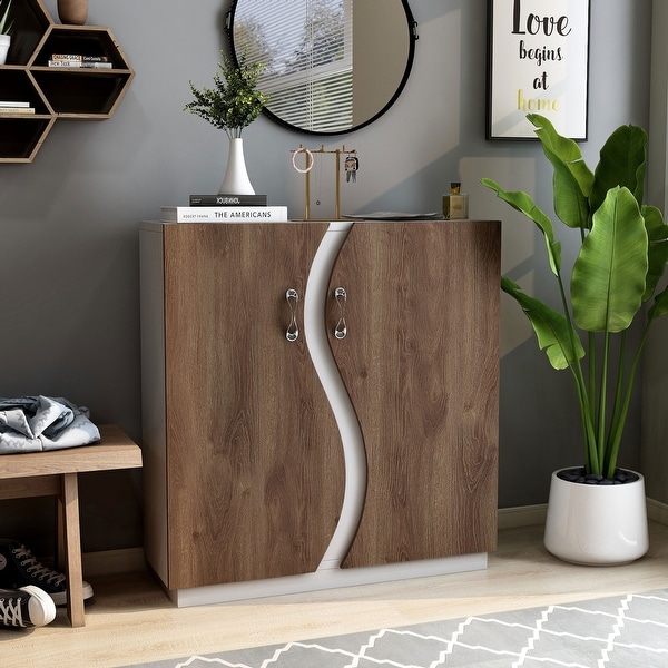 Furniture of america garner rustic shoe storage cabinet top