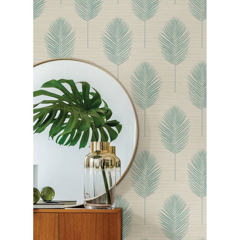 A-Street Prints Bali Aqua Fern Wallpaper