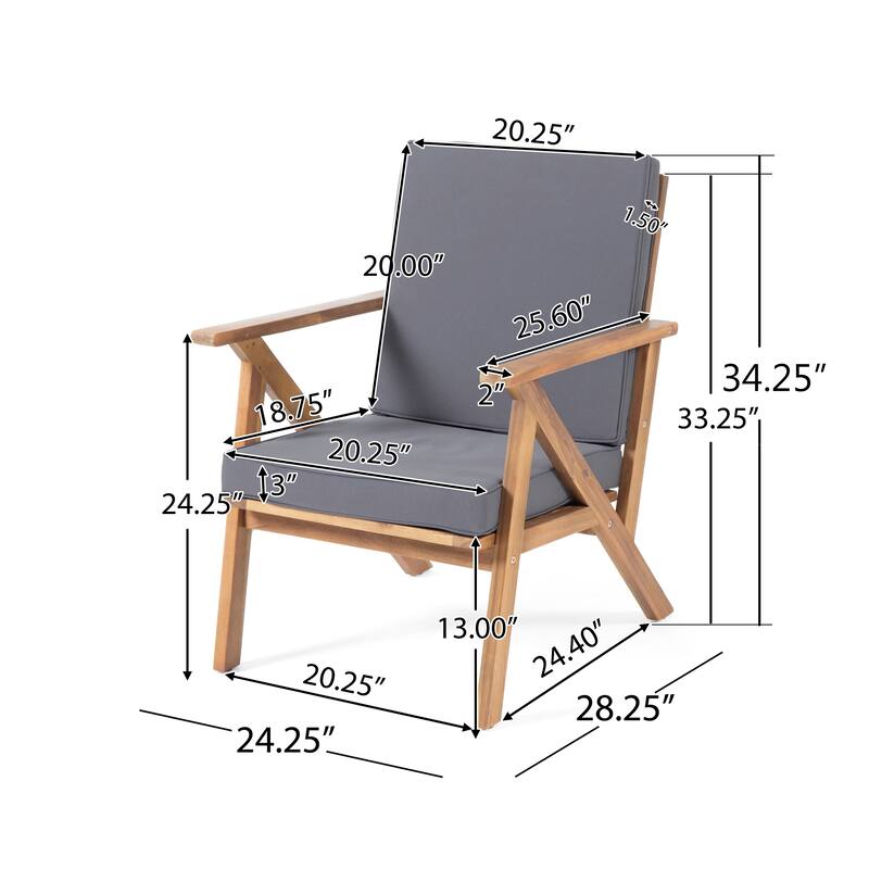 4-Piece Wood Patio Furniture Set, All-Weather Waterproof Conversation Set, Outdoor Bistro Set with Loveseat Chairs, Table