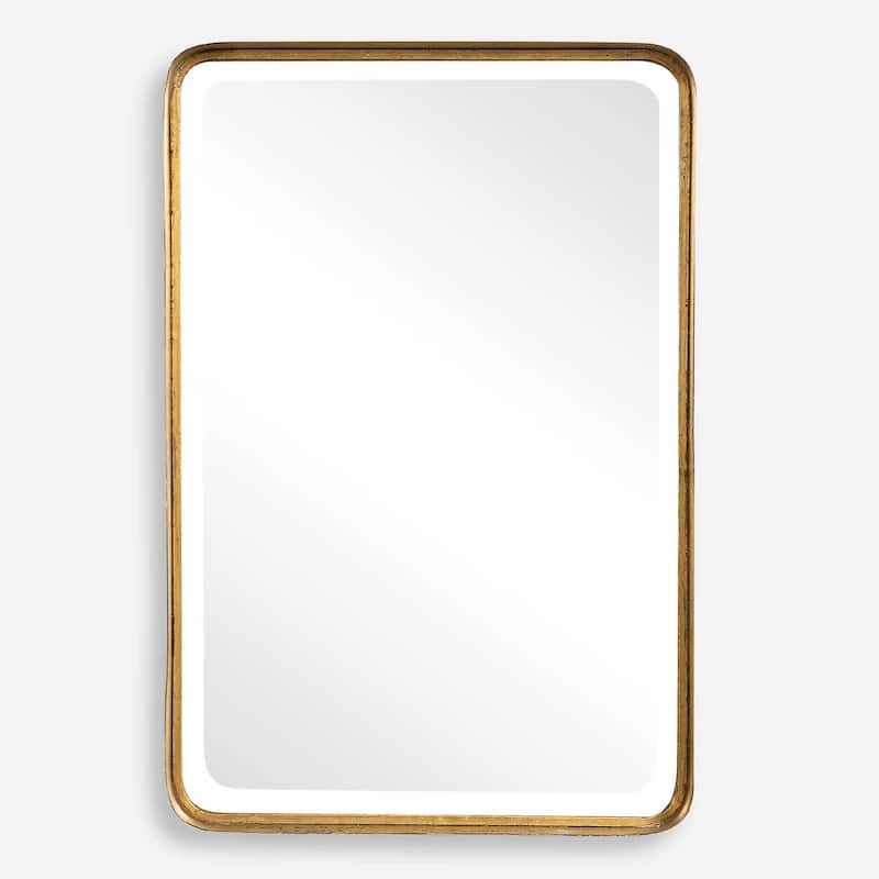 Antique Beveled Rectangular Wall Mirror - 30" - Gold