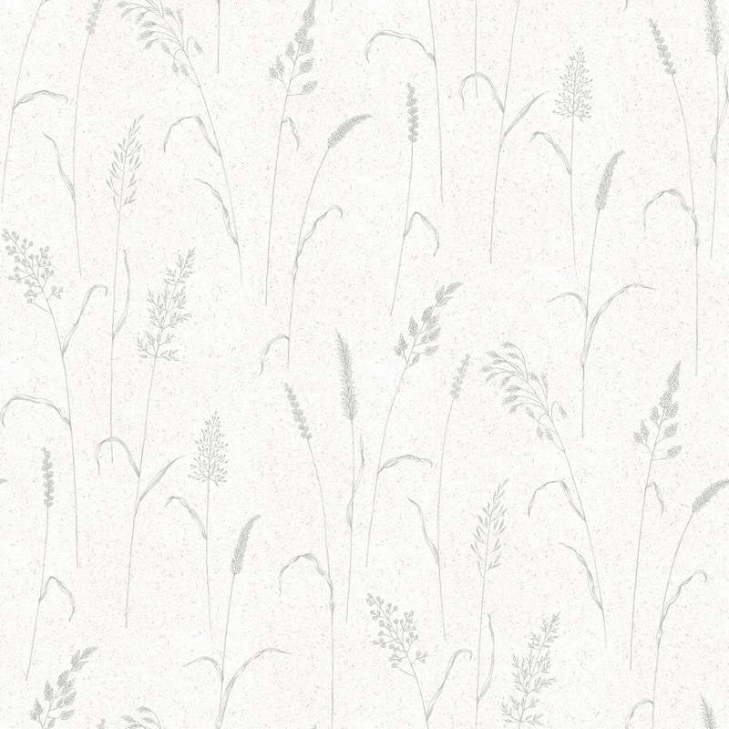 Galerie Wallcoverings Kitchen Recipes Floral Whisps Vinyl on Non-woven Matte Wallpaper Roll - 33 feet x 21 inches - Grey