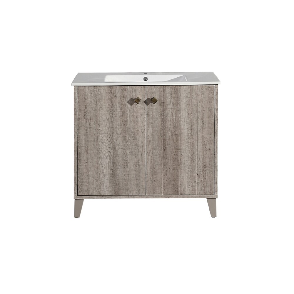 Swiss Madison Eclair 36 Single Two Doors Bathroom Vanity Grey 36 X 19 858169007886 Ebay