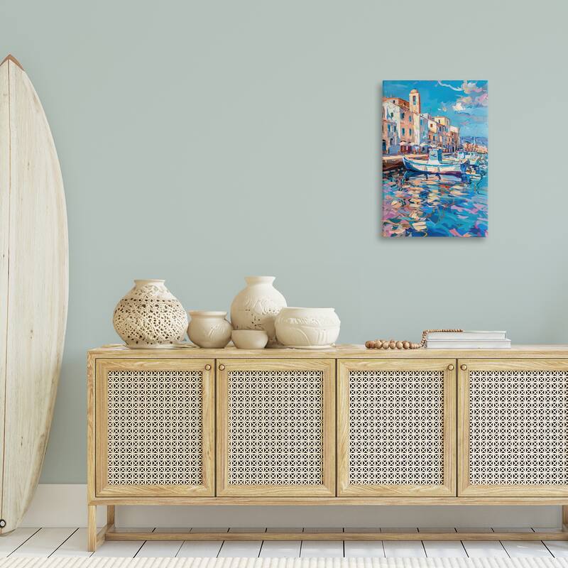 Stupell Coastal City Harbor Canvas Wall Art Design By LSR Design Studio