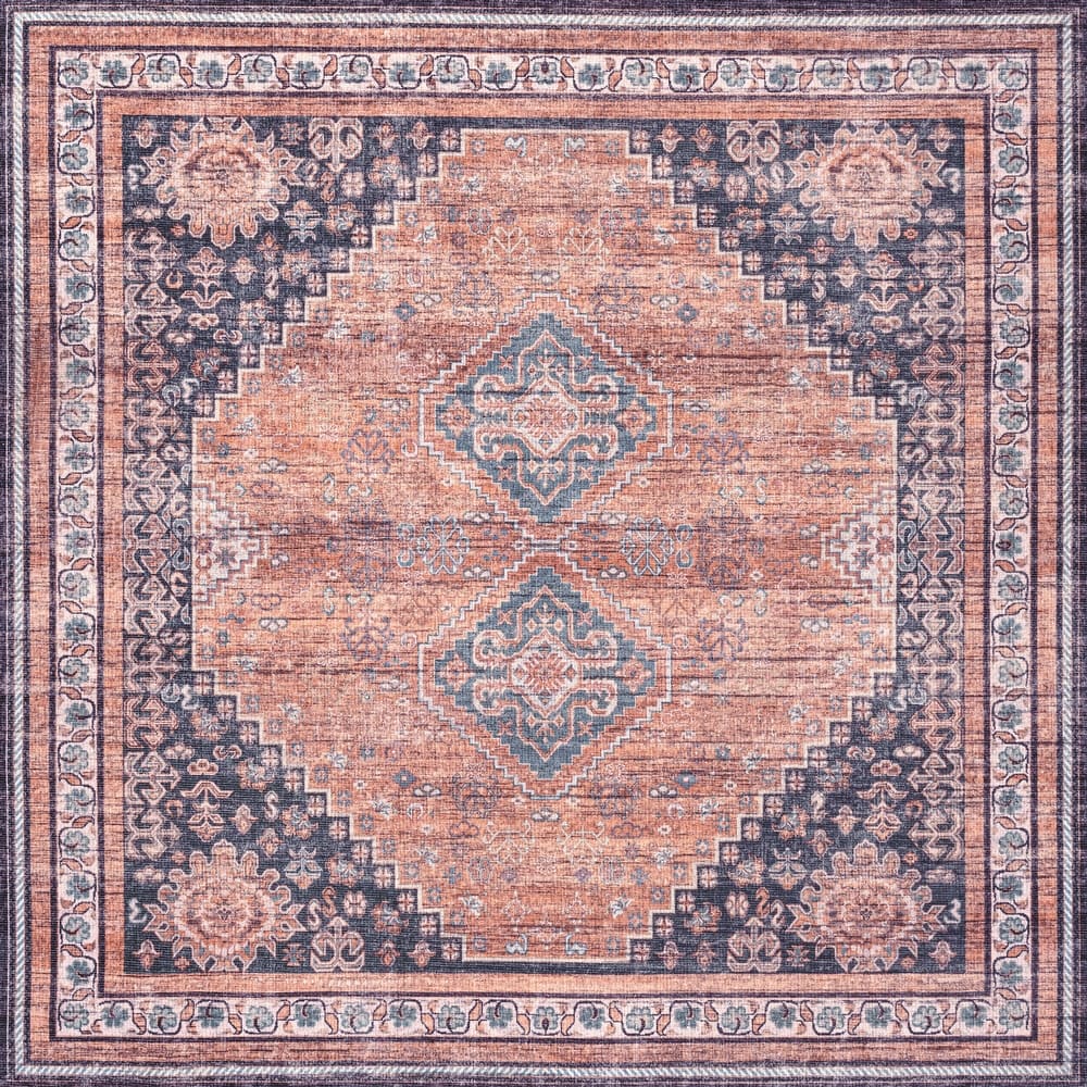 JONATHAN Y Didim Geometric Medallions Machine Washable Area Rug