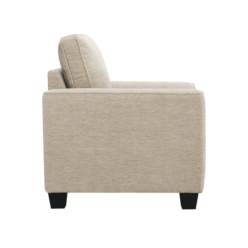 Furniture of America Maevy 3-Piece Taupe Chenille Sofa Set with Accent Pillows