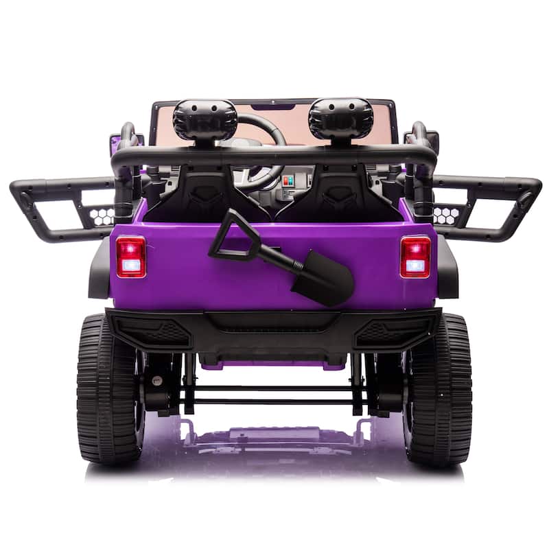 24V Two-Seater Kids Ride On Truck Car W/Parents Control,200w*2,Seat 20.28in W,Four-wheel Suspension,LED,2 independent seat belts