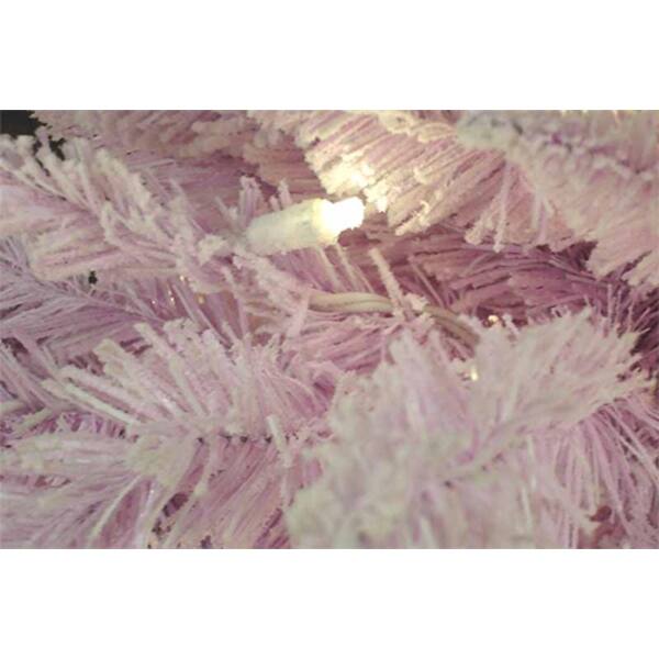 Shop 4 5 Pre Lit Led Flocked Pink Artificial Spruce Slim Christmas Tree Clear Lts Free Shipping Today Overstock 18859115