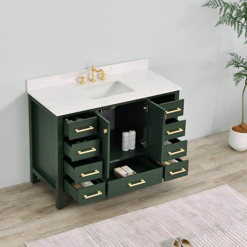 PROOX 48 inch Freestanding Bath Vanity Engineered Countertop and Ceramic Sink