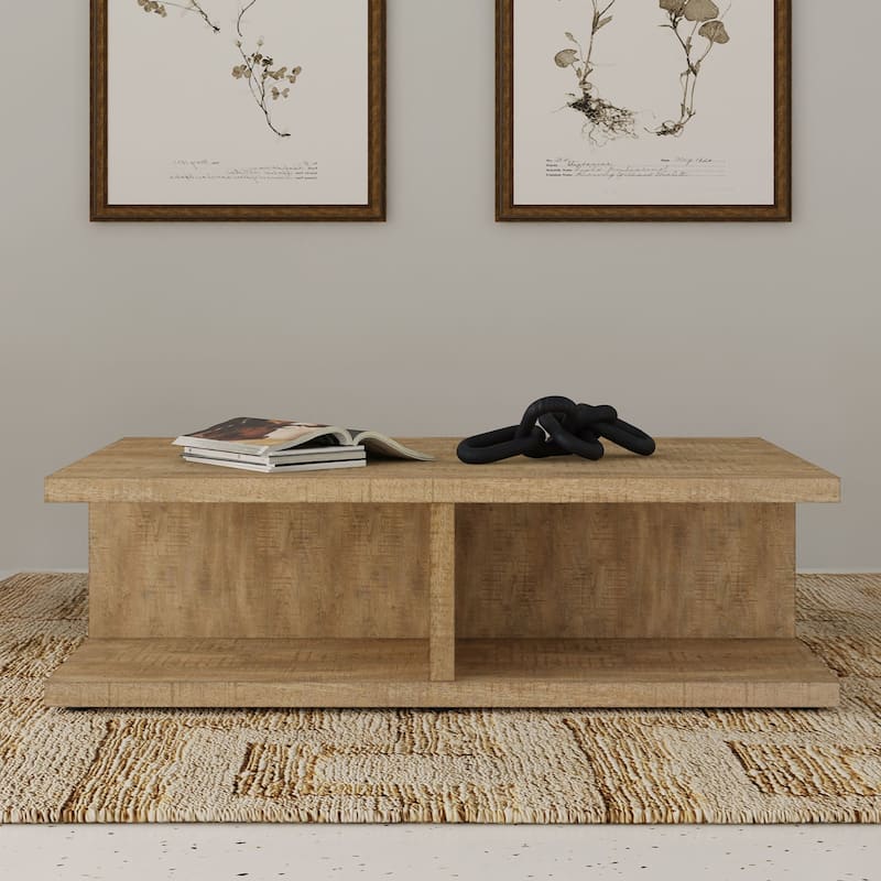 Square Engineered Wood Cocktail Coffee Table in Mango