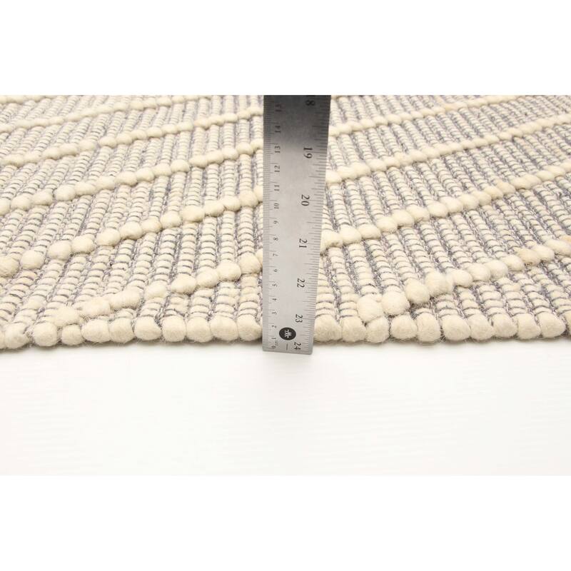 ECARPETGALLERY Braid weave Sienna Cream Wool Rug - 6'1 x 9'0