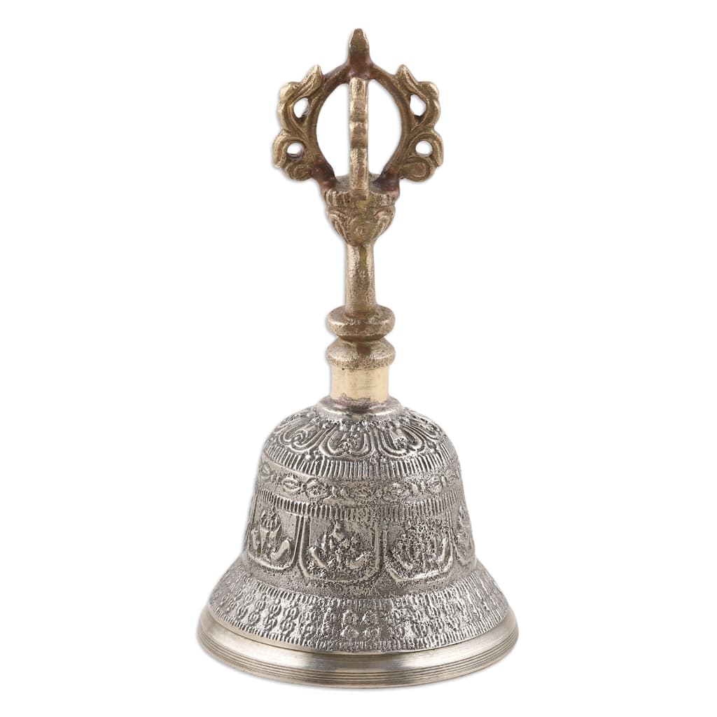 Novica Handmade Ring Theory Decorative Brass Bell