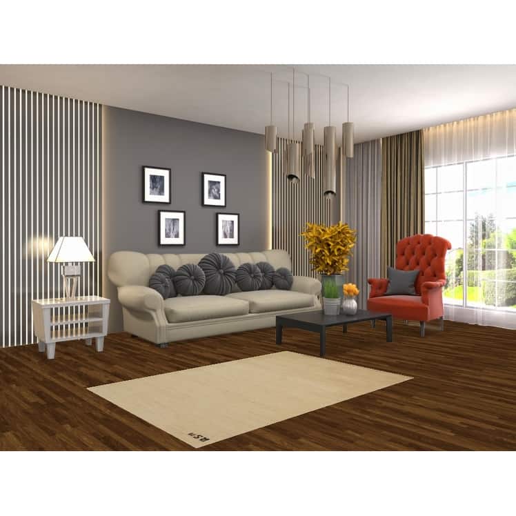 Modern Gabbeh Oriental Rug Hand-Knotted Solid Wool Carpet - 3'5"x 4'11"