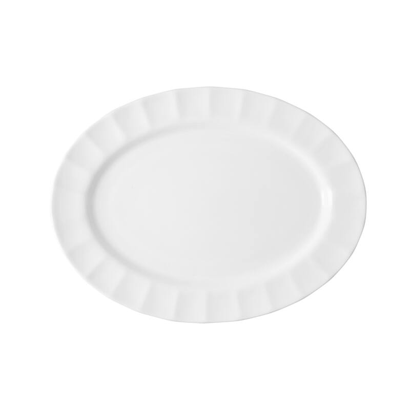 Fortessa Blyss Bone China, Platter, White - 12.5x9.4" Platter - 12.5x9.4" Platter - White - 4 Piece