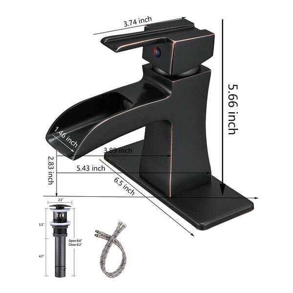 Bathroom Sink Faucet Supply Hose Leadfree SingleHandle Mixer Tap