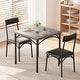 preview thumbnail 3 of 22, 3 Pcs Dining Table Chair Set , Compact Kitchen Table with 2 Upholstered Chairs - 29.2x29.2x30in
