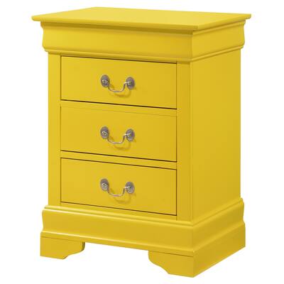 LYKE Home Anabelle Yellow 3 Drawer Nightstand
