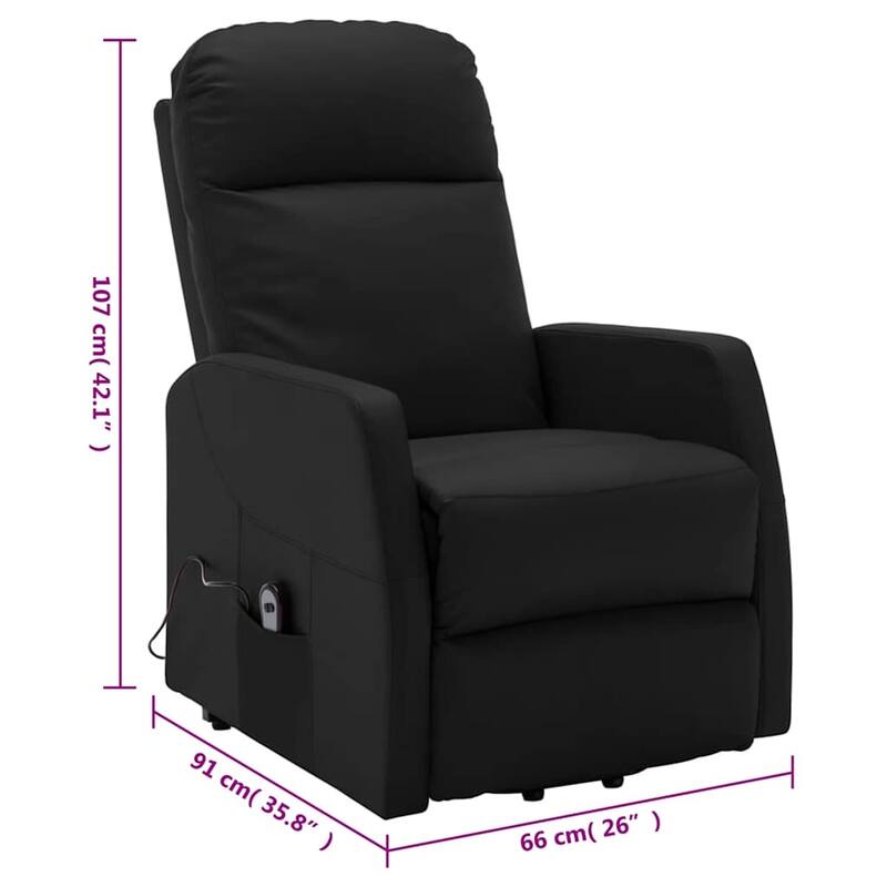 vidaXL Power Lift Recliner Electric Lift Chair for Home Theater Faux Leather - 26" x 35.8" x 42.1"