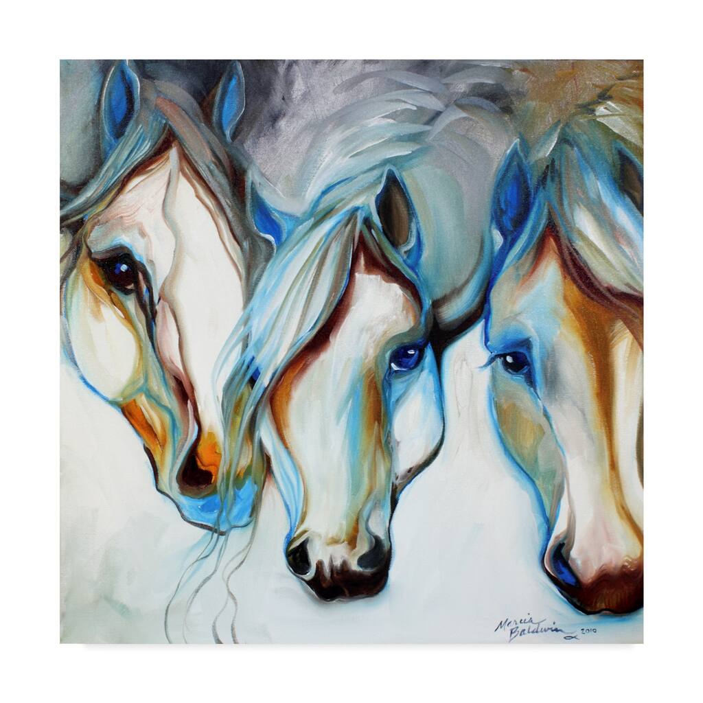 Marcia Baldwin '3 Nobles Equine Abstract' Canvas Art