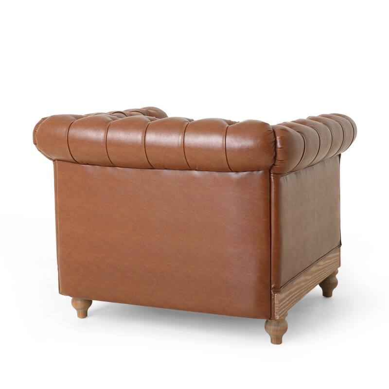 Castalia Chesterfield Tufted Club Chair by Christopher Knight Home - 39.00" L x 33.50" W x 28.00" H