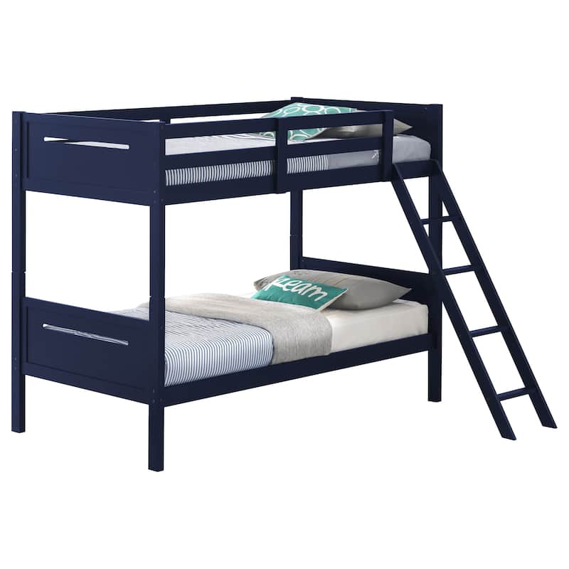 Littleton Transitional Wood Bunk Bed with Slatted Mattress