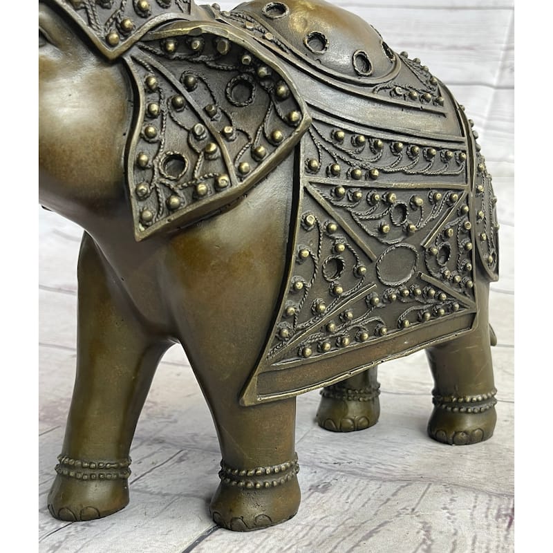 Signed Laughing Imitative Elephant Symbol Of Luck Bronze Sculpture Statue Artwork