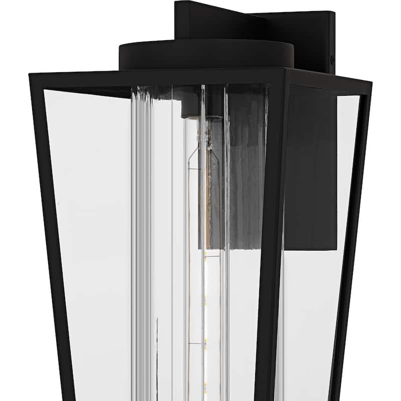Matte Black Outdoor Wall Lantern from the Jett Collection