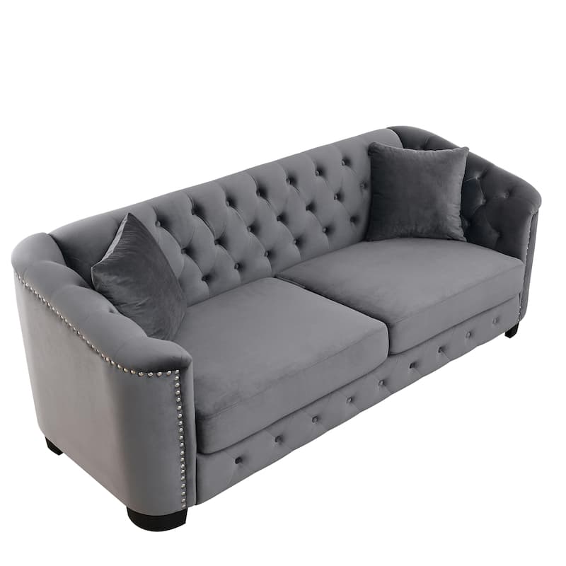 Modern Upholstered Chesterfield Velvet Sofa