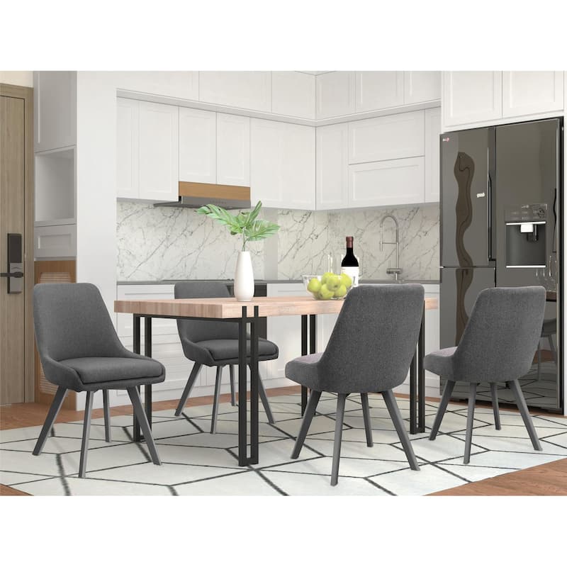 Ren Home Kent Wood Dining Table with Black Metal Legs - Wild Oak