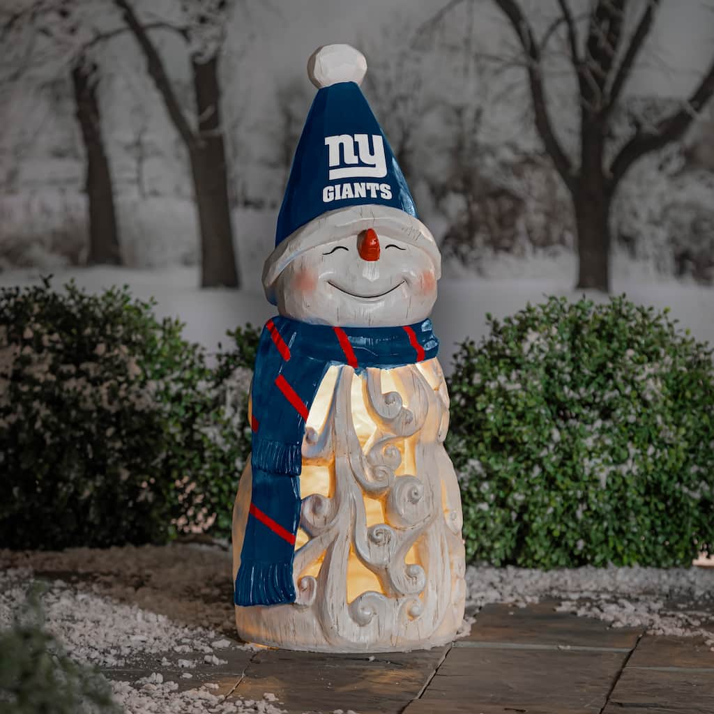 New York Giants Snowman LED Garden Statuary, 26"
