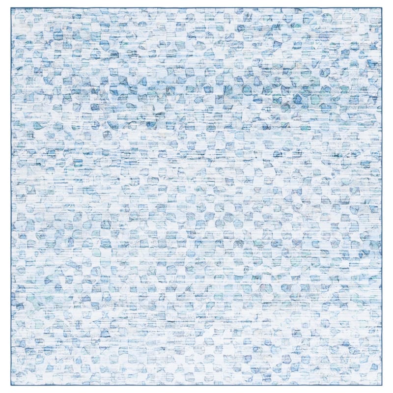 SAFAVIEH Malibu Christeen Modern & Contemporary Rug - 6' Square - Grey/Aqua